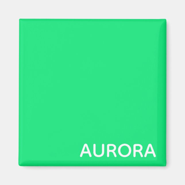 Aurora green colour name magnet (Front)