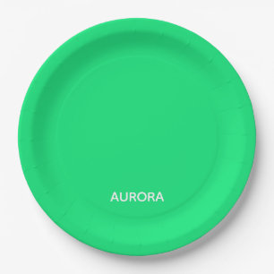 Aurora green colour name paper plate