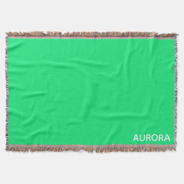 Aurora green colour name throw blanket (Front)