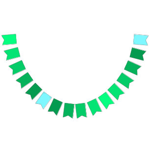 Aurora Green to Electric Blue Gradient Theme Bunting