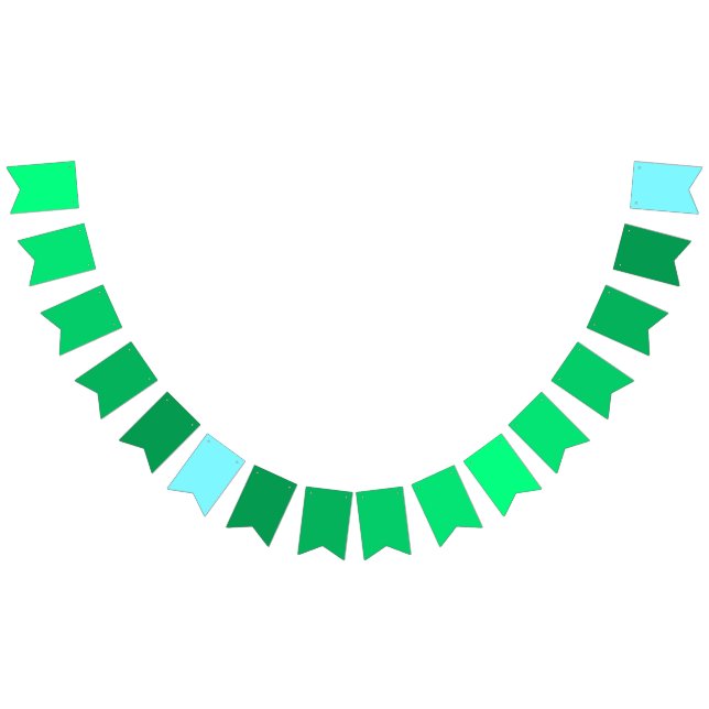 Aurora Green to Electric Blue Gradient Theme Bunting (All)