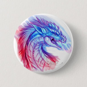Aurora Ice dragon 6 Cm Round Badge