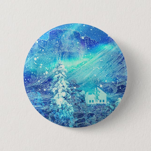 Aurora In Valleys 6 Cm Round Badge (Front)