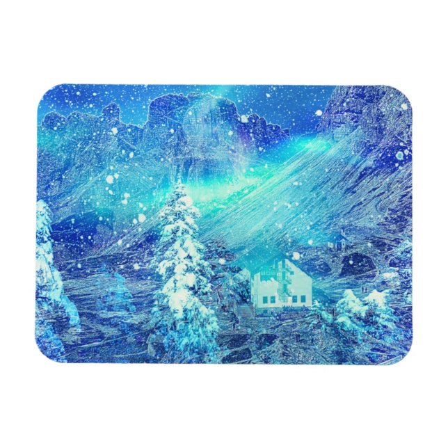 Aurora In Valleys  Magnet (Horizontal)