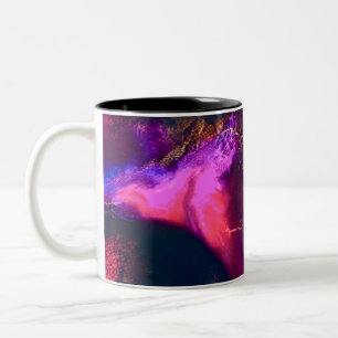 Aurora-Inspired Luxury Art Two-Tone Coffee Mug