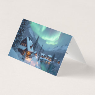Aurora Lake Snow Folded Card