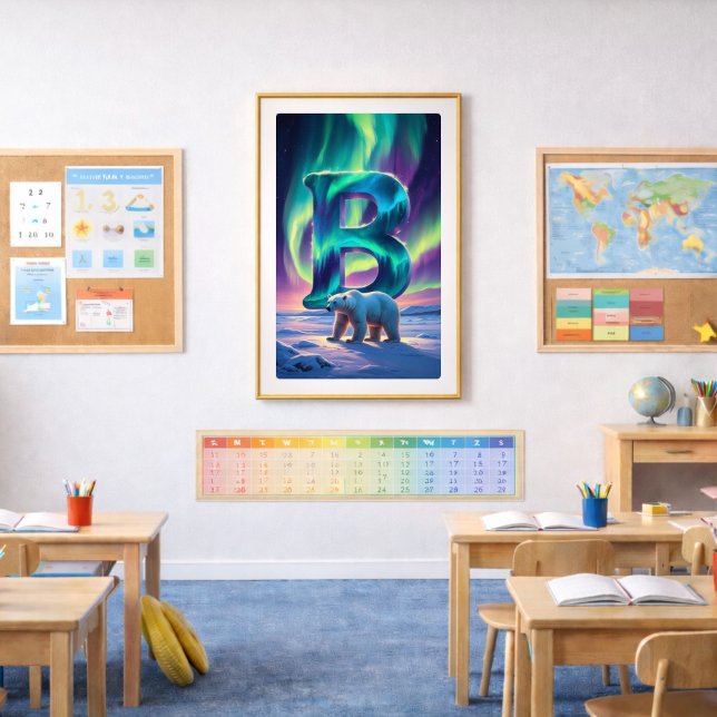 Aurora Letter B Poster | Northern Lights Art Print (Creator Uploaded)