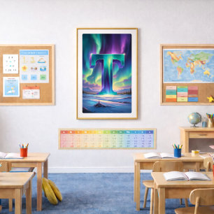 Aurora Letter T Poster   Northern Lights Art