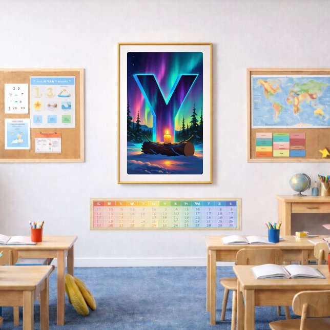 Aurora Letter Y Poster | Northern Lights Art (Creator Uploaded)