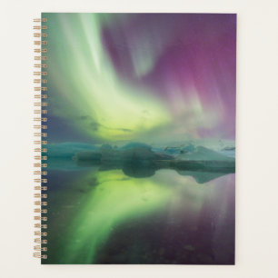 Aurora Lights in Lagoon Jokulsarlon, Iceland Planner