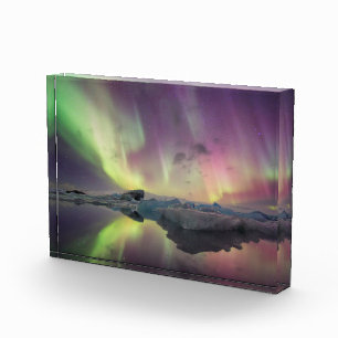 Aurora Lights Reflect in Lagoon Photo Block