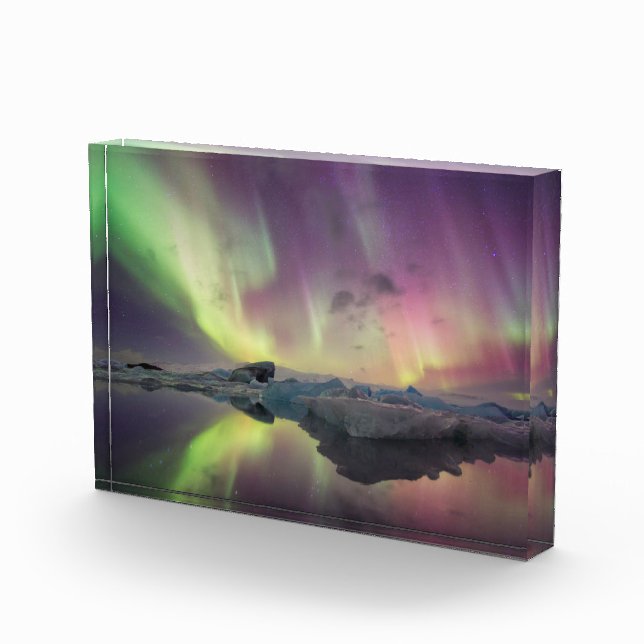 Aurora Lights Reflect in Lagoon Photo Block (Right)
