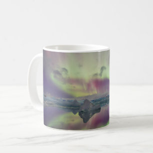 Aurora Lights Reflect Lagoon Iceland Coffee Mug
