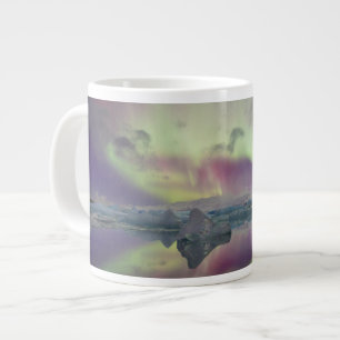 Aurora Lights Reflect Lagoon Iceland Large Coffee Mug