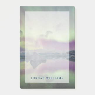 Aurora Lights Reflect Lagoon | Iceland Post-it Notes