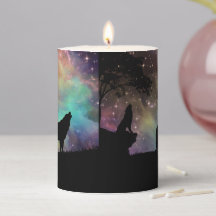 Aurora Lights With Wolves