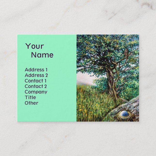 AURORA / MAGIC TREE, green, blue Business Card (Front)