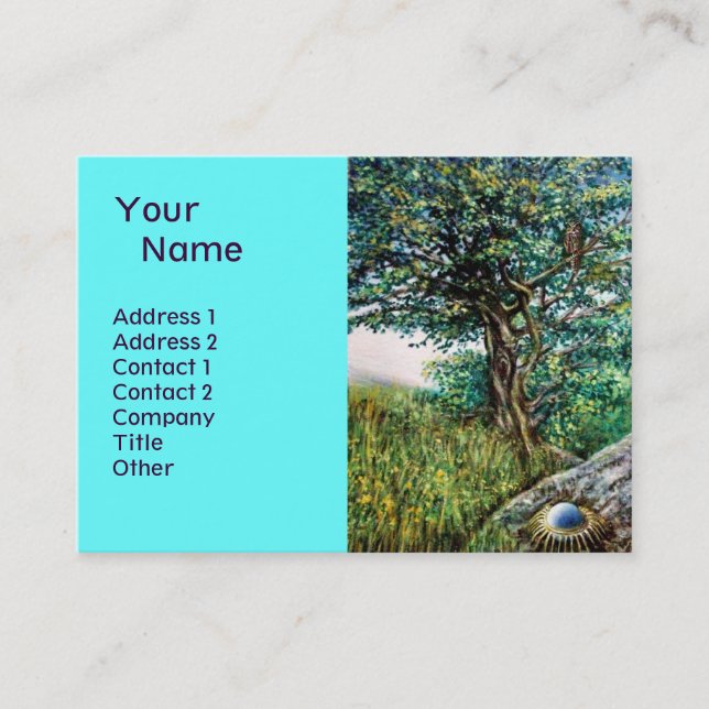 AURORA / MAGIC TREE, green, blue Business Card (Front)