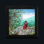 AURORA / MAGIC TREE, green, blue, Gift Box<br><div class="desc">Whimsical , colourful , artistic design ,  Aurora ( Dawn) Oil painting on wood 2008</div>