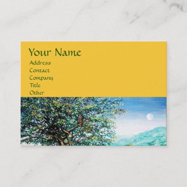 AURORA / MAGIC TREE, green, blue,yellow Business Card (Front)