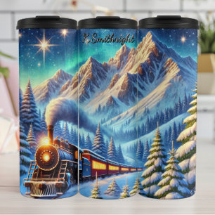 Aurora Mountain Train Arctic Journey Thermal Tumbler