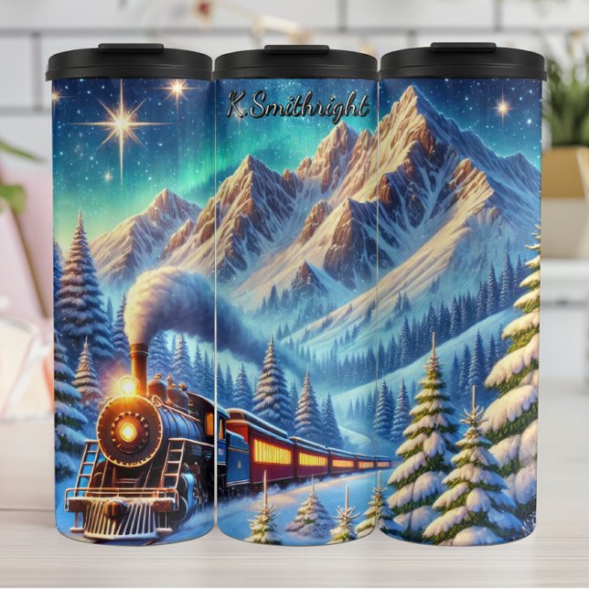Aurora Mountain Train Arctic Journey Thermal Tumbler (Creator Uploaded)
