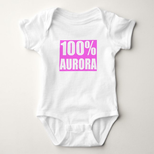 Aurora name 100 percent baby bodysuit (Front)