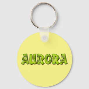 Aurora Name Kiwi Design Keychain
