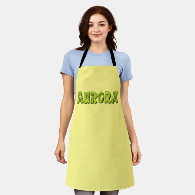 Aurora Name Kiwi Design Kitchen apron (Worn)