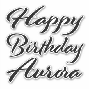 Aurora Name Vorname black Sticker Geburtstag