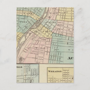 Aurora, Naperville and Wheaton Postcard