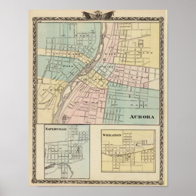 Aurora, Naperville and Wheaton Poster (Front)