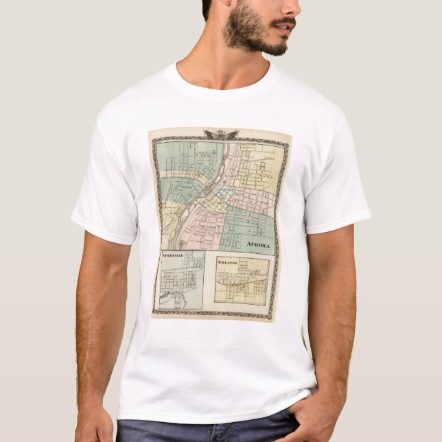 Aurora, Naperville and Wheaton T-Shirt (Front)