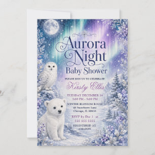 Aurora Night Baby Shower Invitation