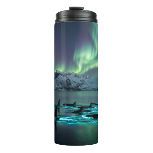 Aurora Orcas Arctic Night Full-Wrap Thermal Tumble Tumbler