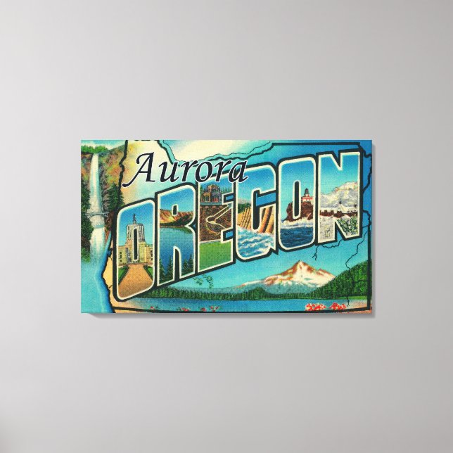 Aurora, OregonLarge Letter ScenesAurora, OR Canvas Print (Front)