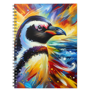 Aurora Penguin – Abstract Ocean Spirit Notebook