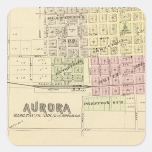 Aurora, Phillips, an Hampton, Nebraska Square Sticker