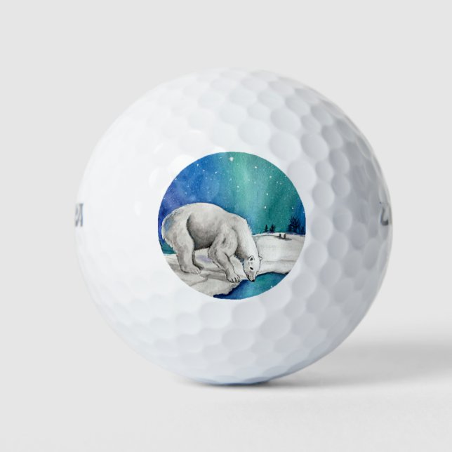 Aurora Polar Bear Golf Balls (Front)