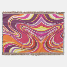 Aurora Ribbon Blanket – Vintage Abstract Design