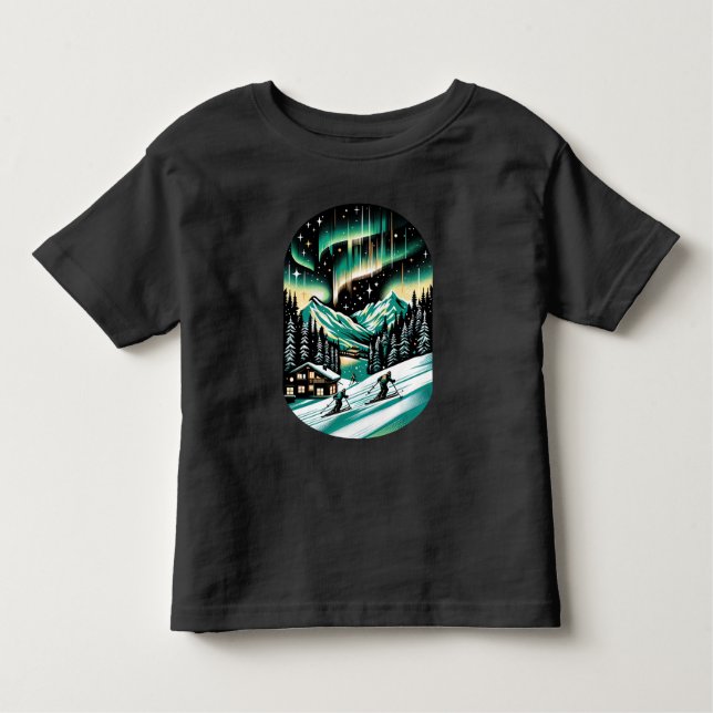 Aurora Ski Adventure Unisex Toddler T-Shirt (Front)