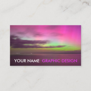 Aurora Southern Lights Photo Graphic Design Business Card