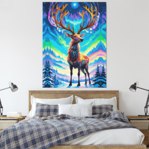 Aurora Stag: Magic in the Night Canvas Print