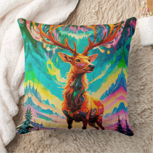 Aurora Stag: Magic in the Night Cushion