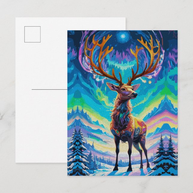 Aurora Stag: Magic in the Night Postcard (Front/Back)