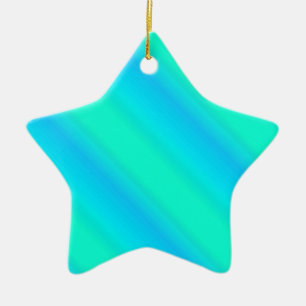 Aurora stripes - blue, aqua, turquoise ceramic tree decoration