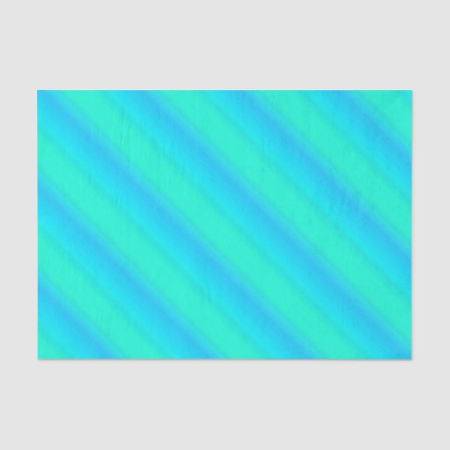 Aurora stripes - blue, aqua, turquoise tissue paper (Front)