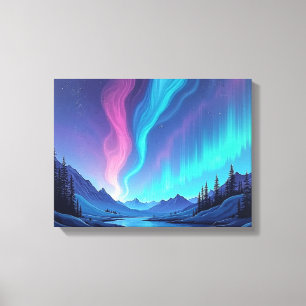 Aurora Tide – Premium 16"x12" Fluid Art Canvas Print