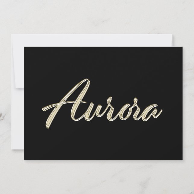 Aurora white gold Handwriting Card (Front)
