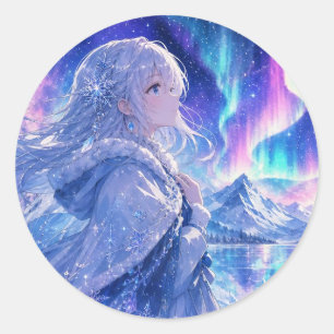 Aurora Winter Girl Sticker